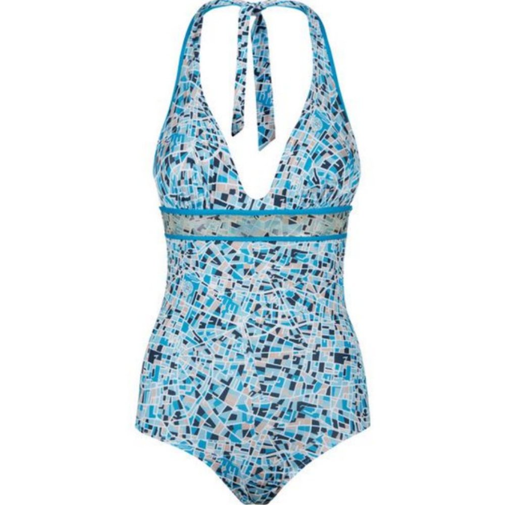 NWT - La Perla Bomap Underwire One Piece Swimsuit Map Print